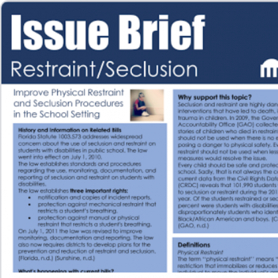 Improve Physical Restraint and Seclusion Procedures